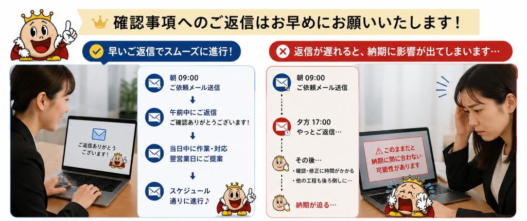 確認事項の返信
